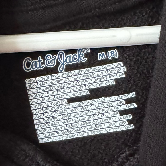 Cat & Jack Boys Black Palm Tree NWT Hoodie Size Medium 8 School Sweatshirt - Picture 4 of 5